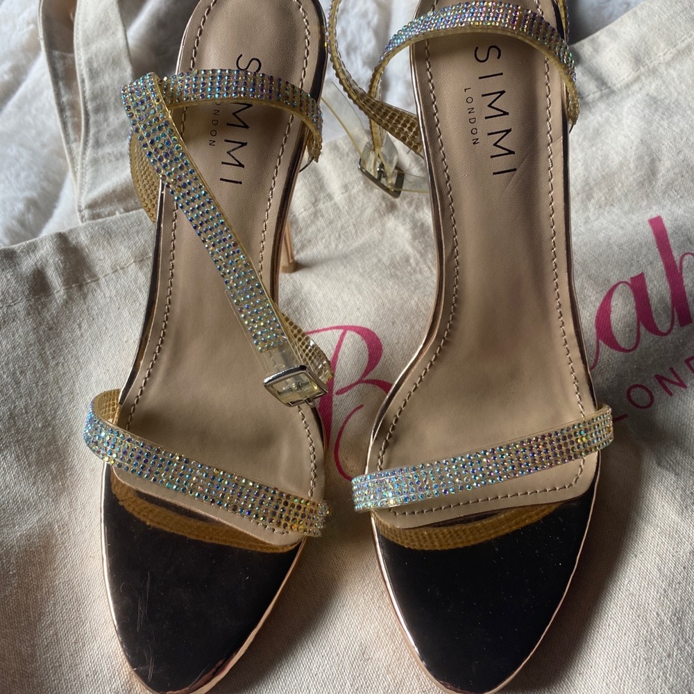 Women's Gold Strappy Sandals